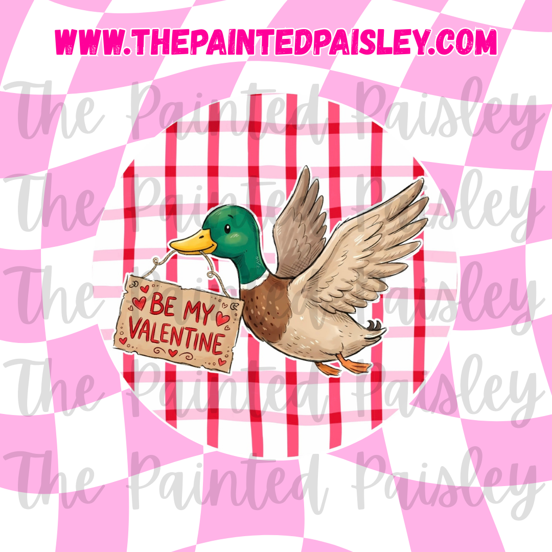Round Cardstock - Be my valentine duck