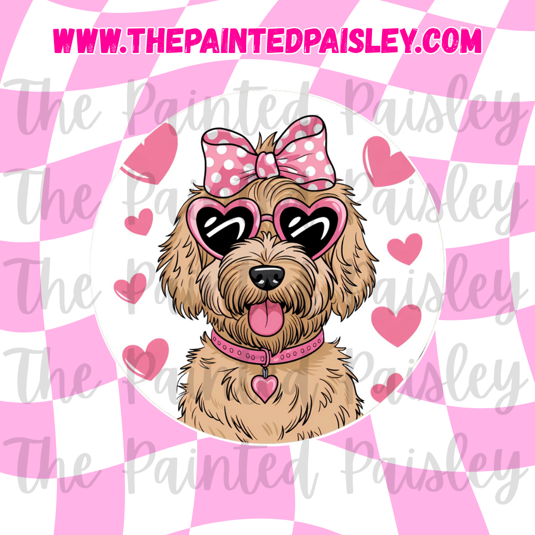 Round Cardstock - Valentine dog