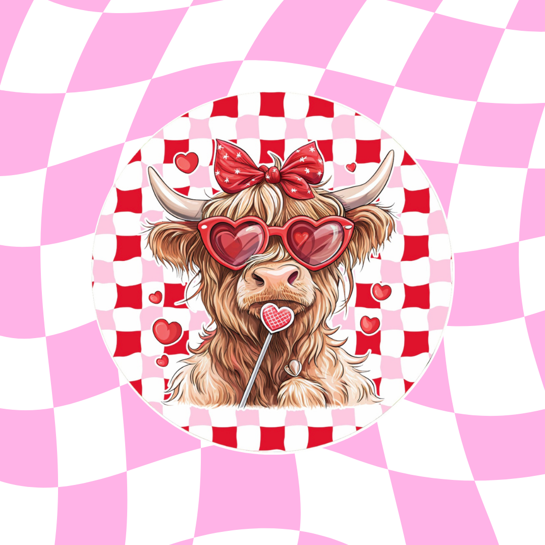 Round Cardstock - Valentine cow