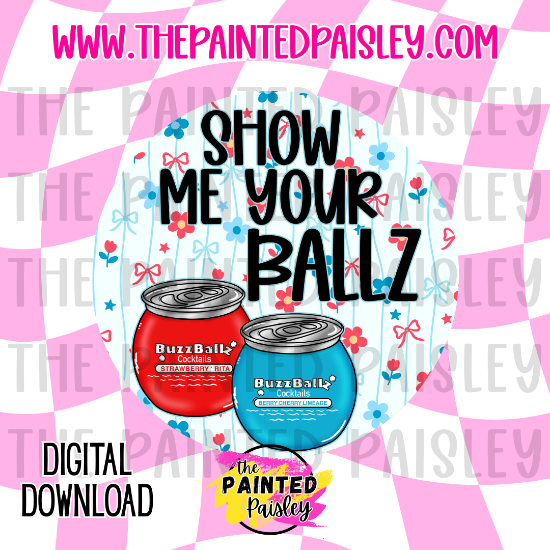 Digital Cardstock - Show Me Your Ballz