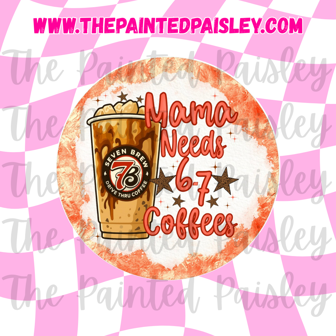 Round Cardstock - Mama Needs 6-7 Coffees