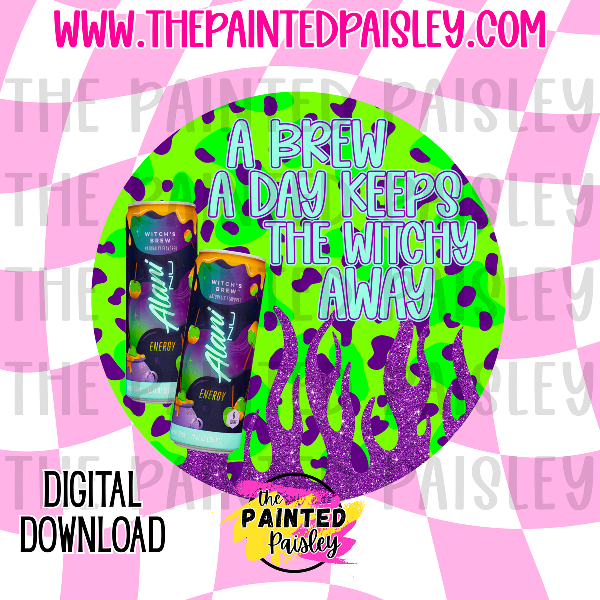 Digital Cardstock - A Brew A Day Keeps The Witchy Away