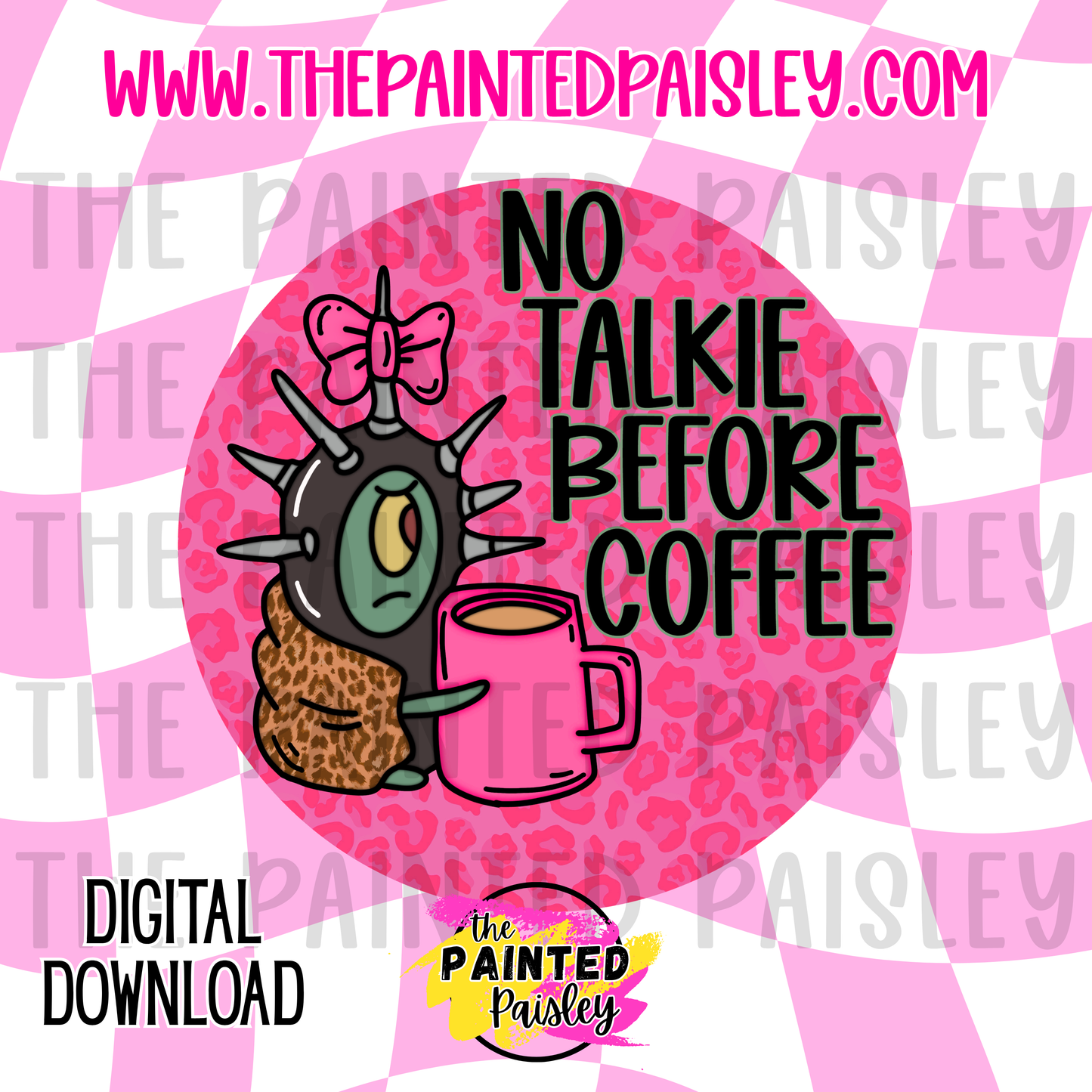 Digital Cardstock - No Talkie Before Coffee