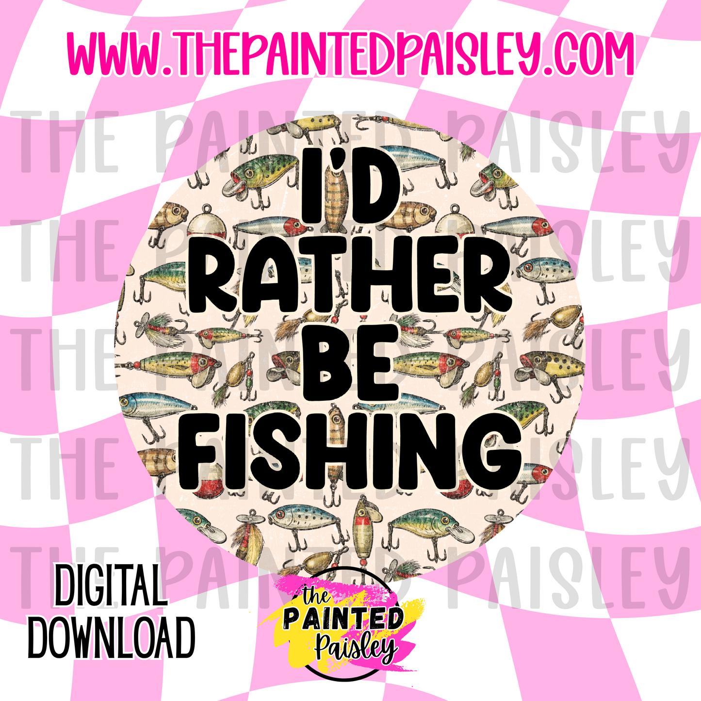 Digital Cardstock - I'd Rather Be Fishing