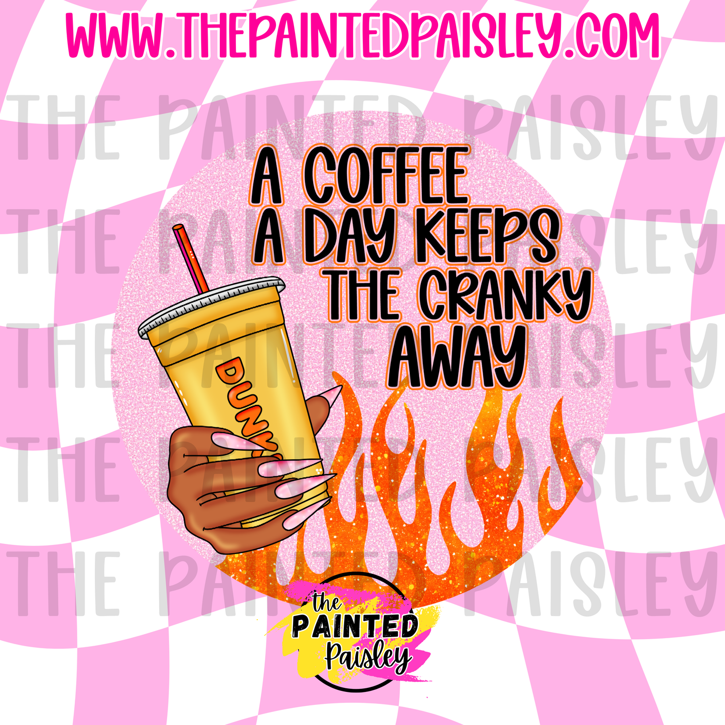 Round Cardstock - A Coffee A Day Keeps The Cranky Away 1