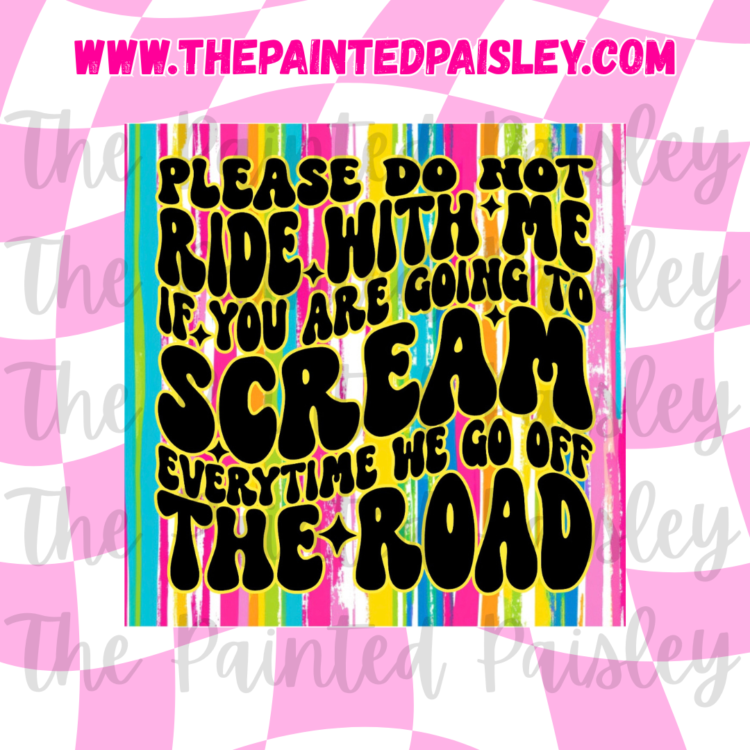 Square Cardstock - Please don't ride with me