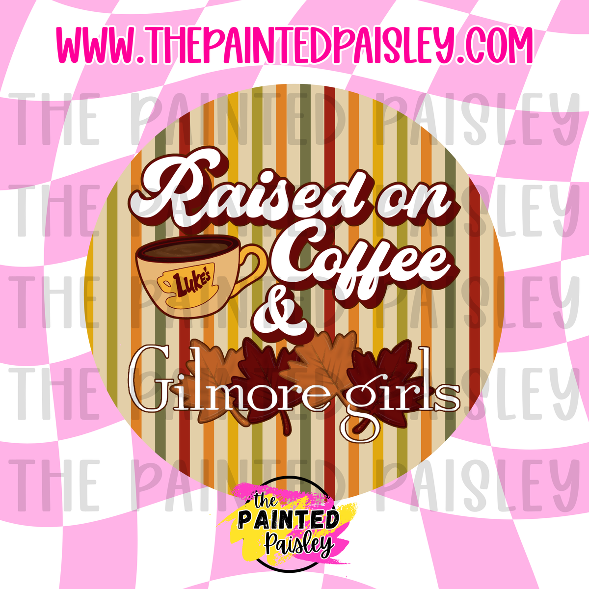 Round Cardstock - Raised On Coffee & GG (Stripes)