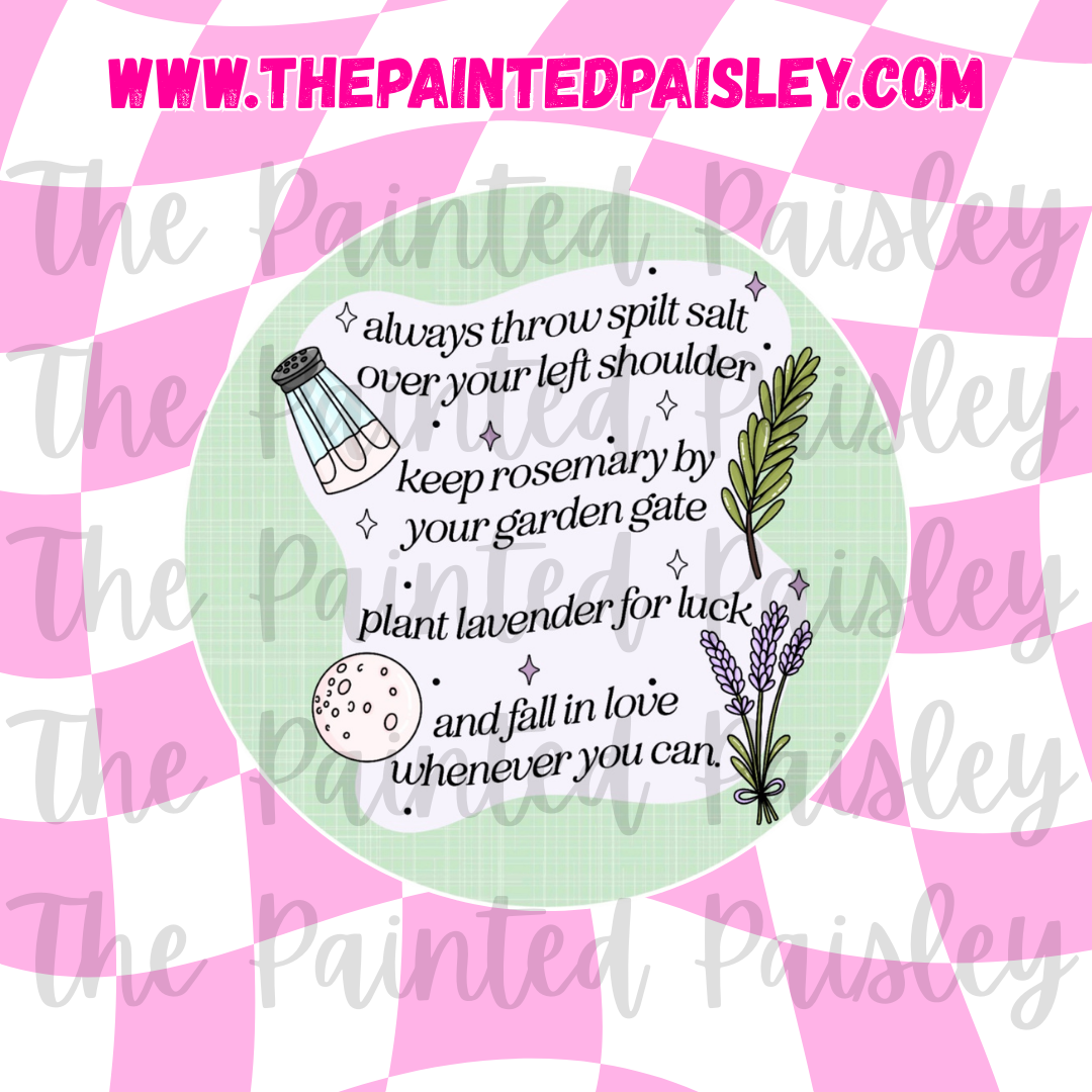 Round Cardstock - Always throw spilt salt over your left shoulder