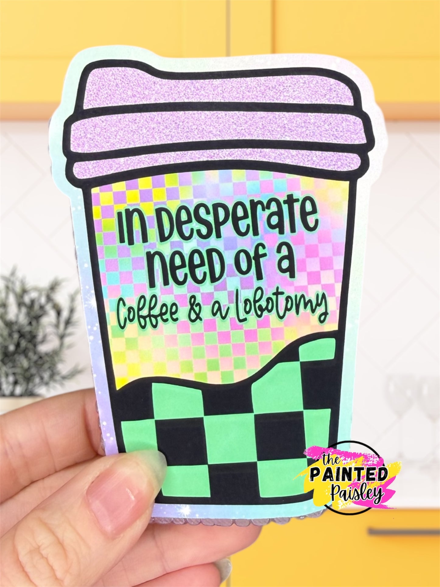 Checkered Coffee Cup Cardstock Grab Bag - Hey Lo Freshie Co