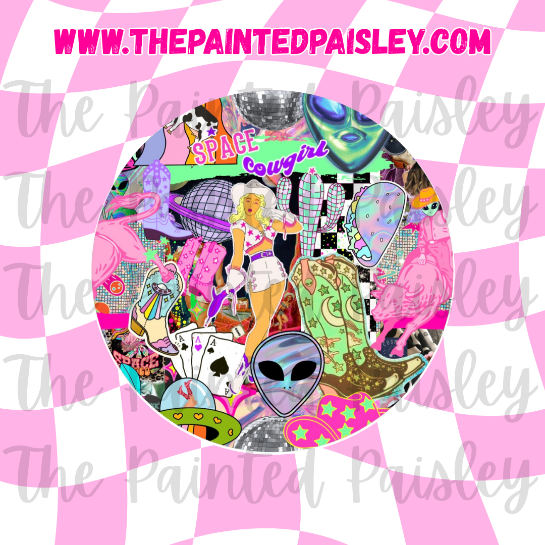 Round Cardstock - Space cowgirl