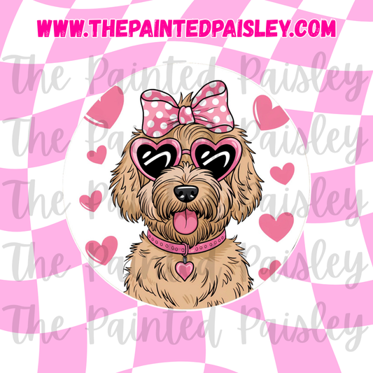 Round Cardstock - Valentine dog