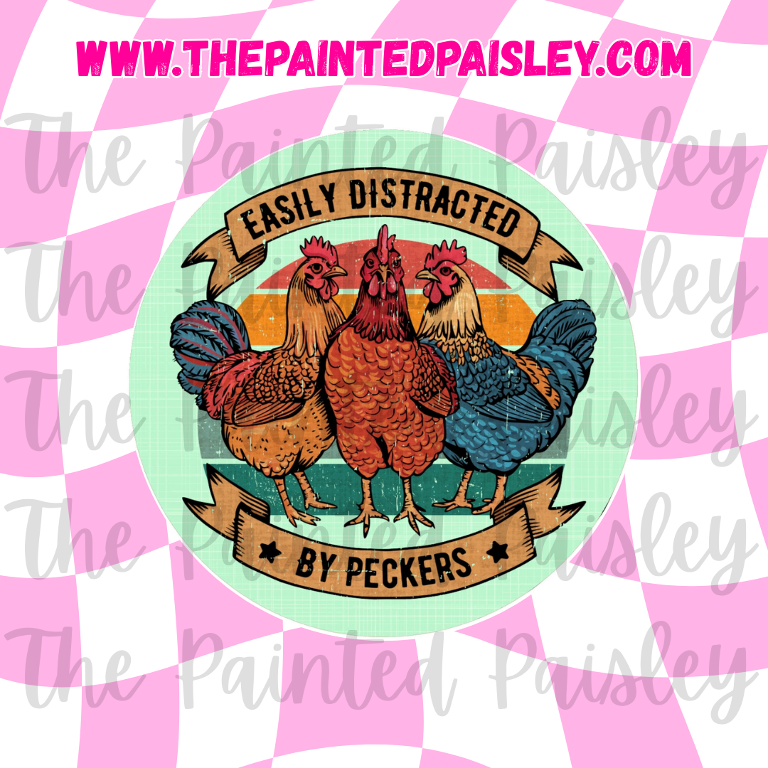 Round Cardstock - Easily distracted by peckers