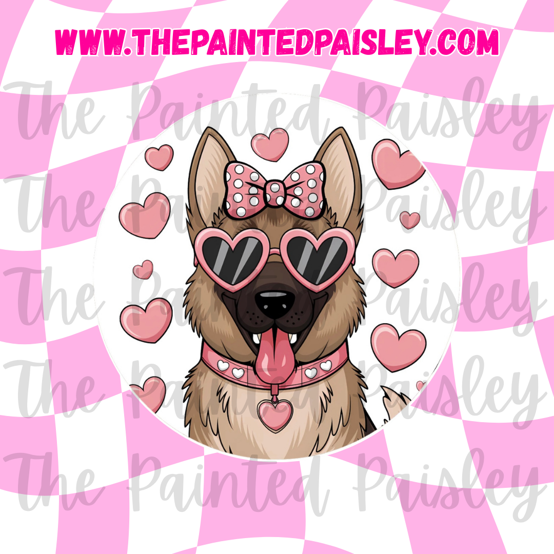 Round Cardstock - Valentine dog