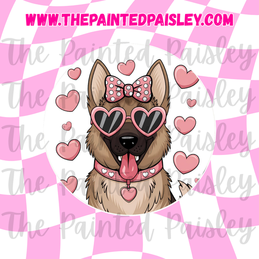 Round Cardstock - Valentine dog