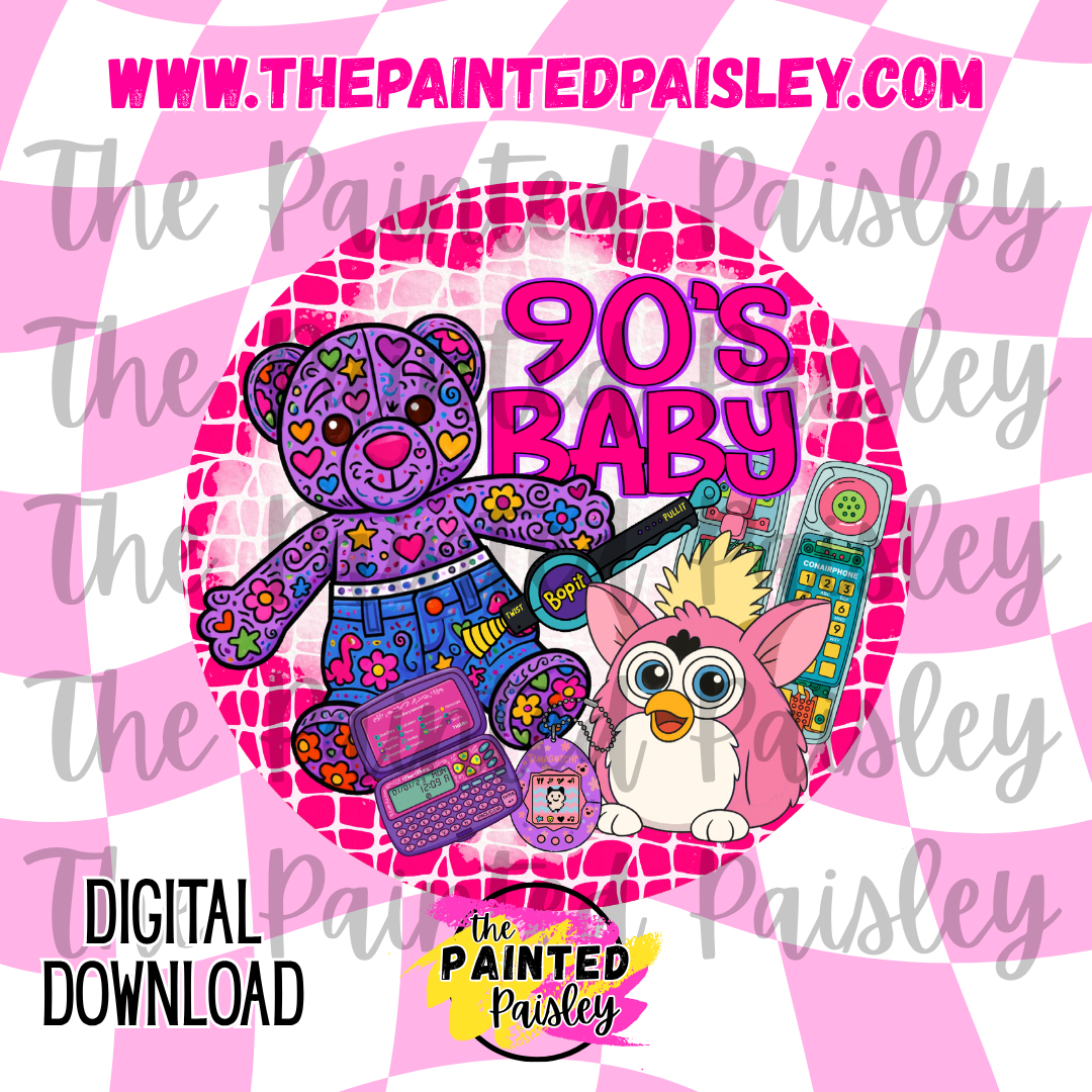 Digital Cardstock - 90's Baby