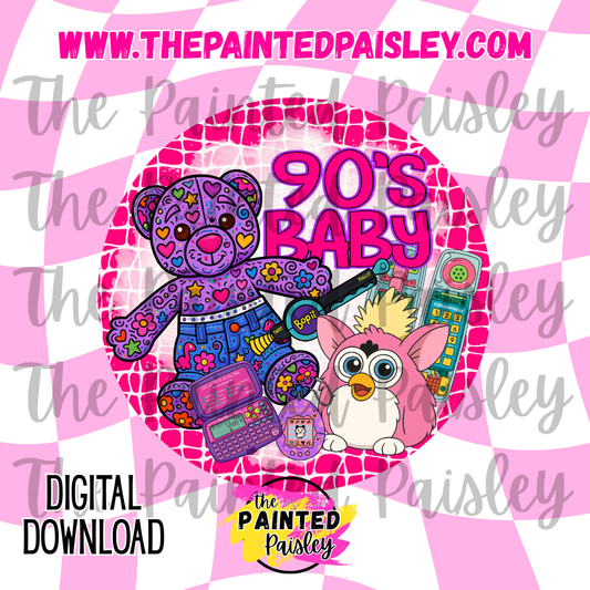 Digital Cardstock - 90's Baby