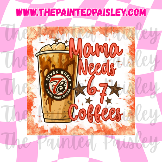 Square Cardstock - Mamma needs 6-7 Coffees