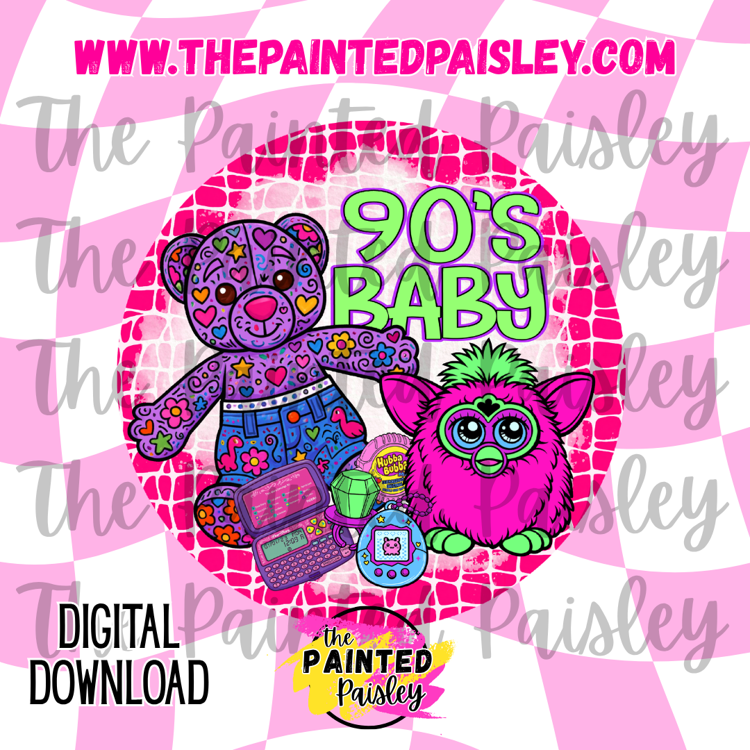 Digital Cardstock - 90's Baby