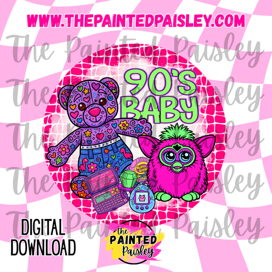 Digital Cardstock - 90's Baby