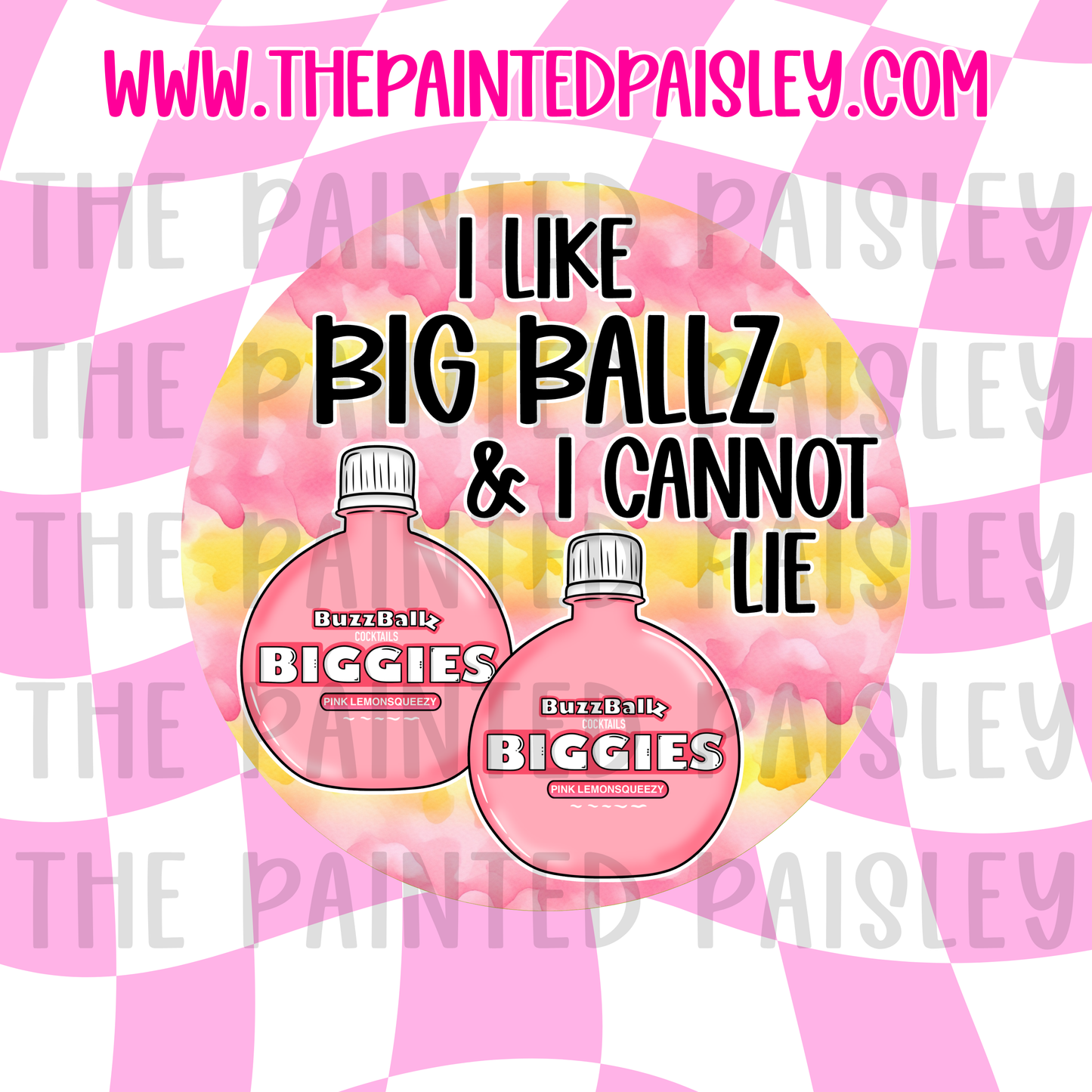 Round Cardstock - I Like Big Ballz / Lemon