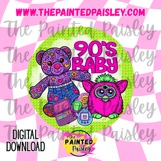 Digital Cardstock - 90's Baby