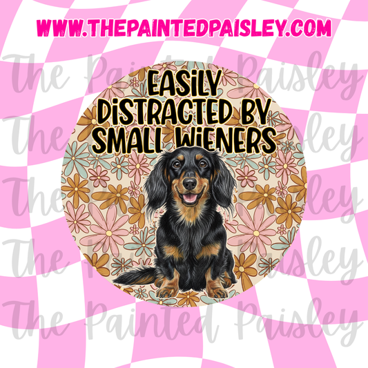 Round Cardstock - Easily distracted by small wieners 1