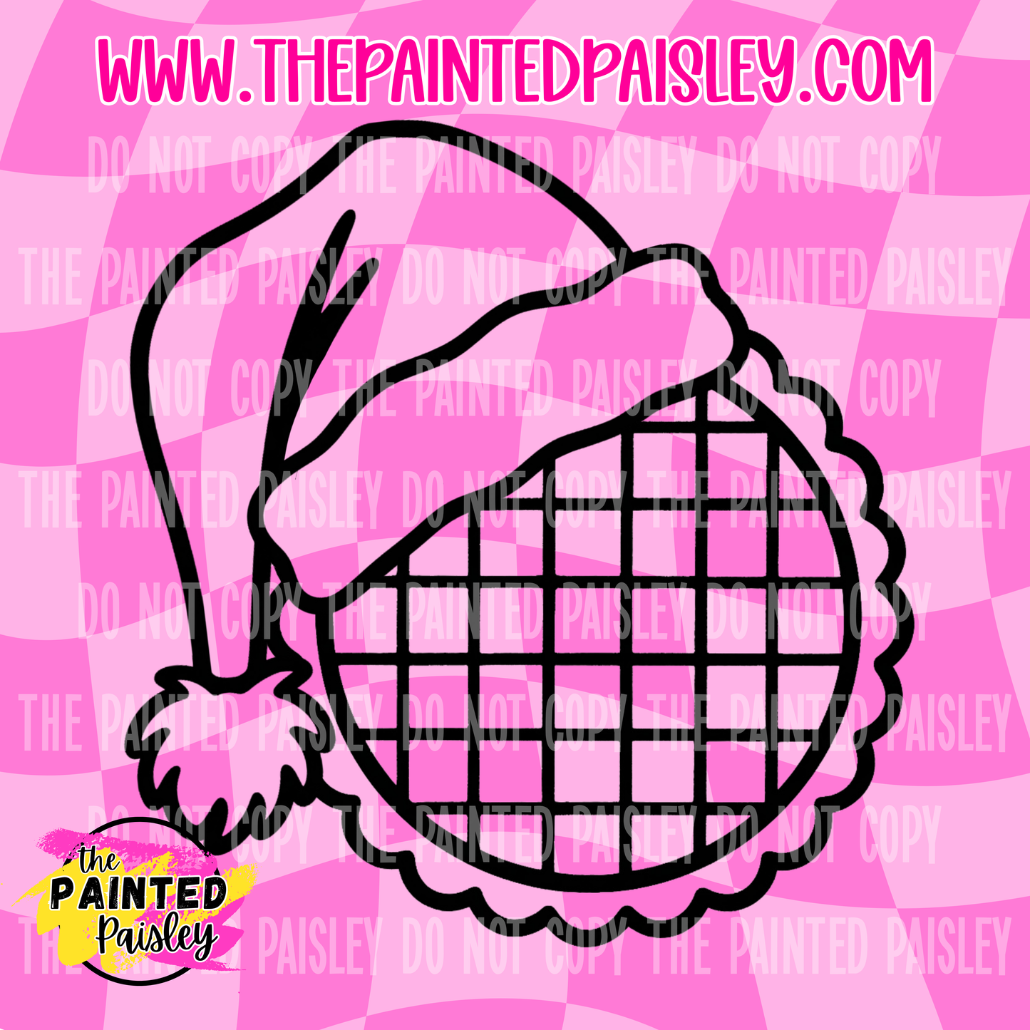Santa Hat Scalloped Round - PNG