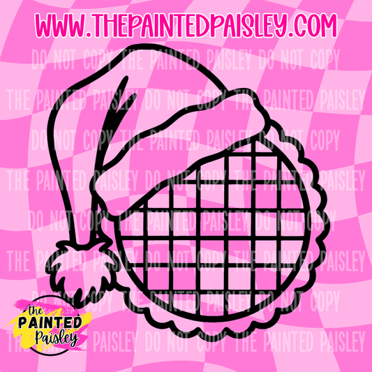 Santa Hat Scalloped Round - PNG