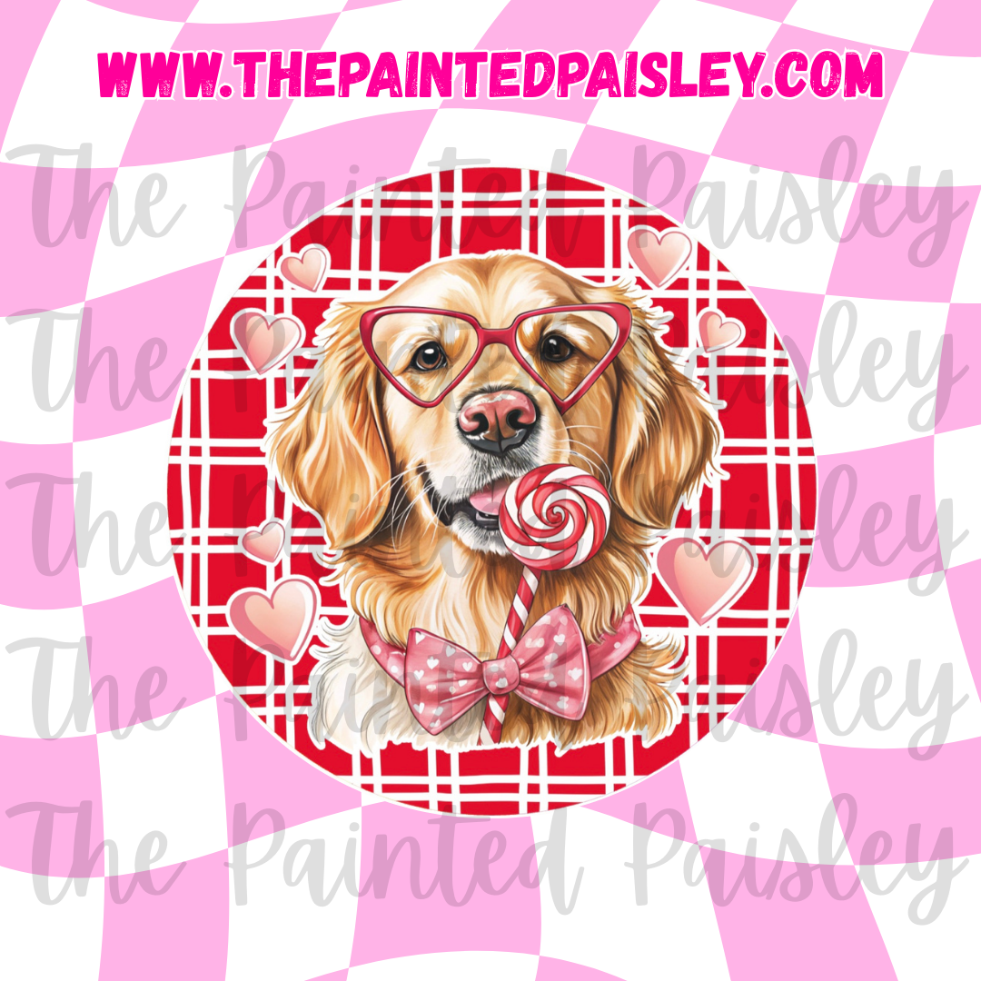 Round Cardstock - Valentine dog