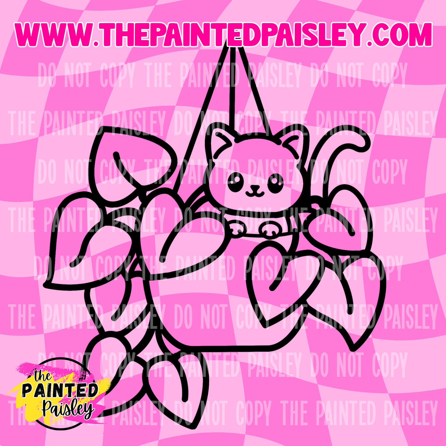 Cat In Hanging Plant - PNG
