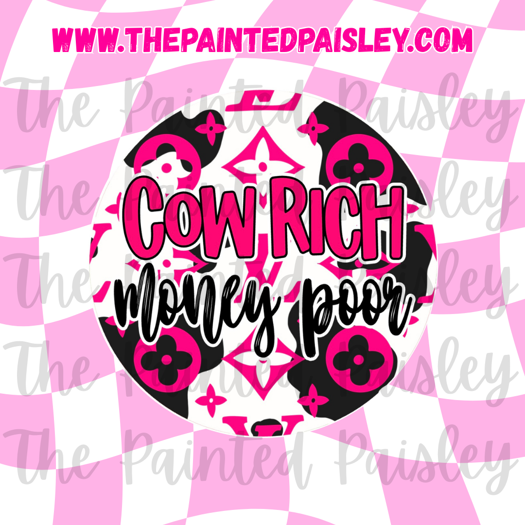 Round Cardstock - Cow rich money poor