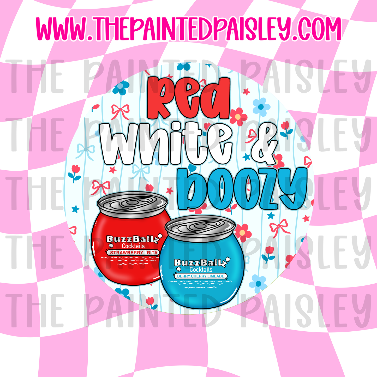 Round Cardstock - Red, White & Boozy