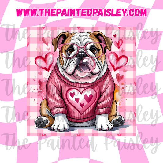 Square Cardstock - Valentine dog