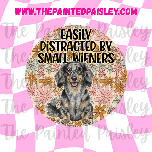 Round Cardstock - Easily distracted by small wieners 8