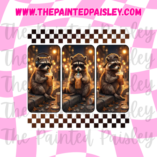 Square Cardstock - Iced Coffee Raccoon