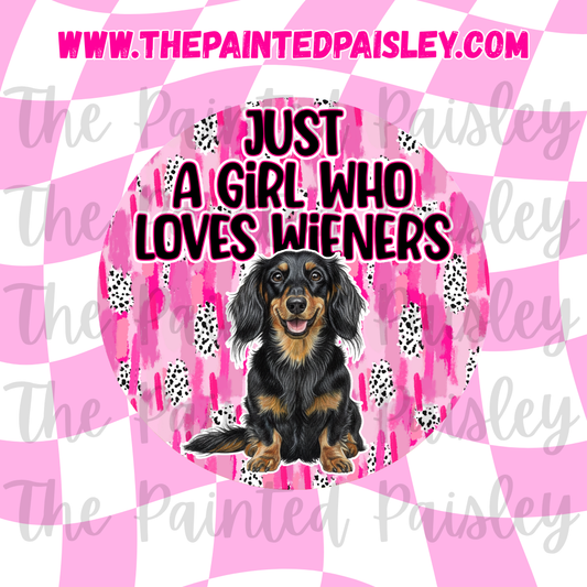 Round Cardstock - Just a girl who loves wieners 4