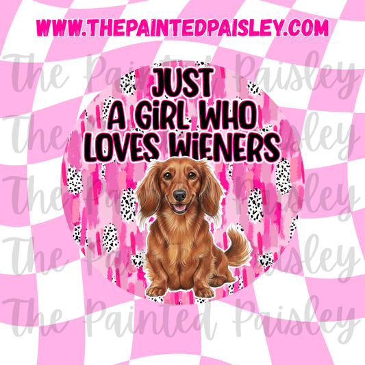 Round Cardstock - Just a girl who loves wieners 5