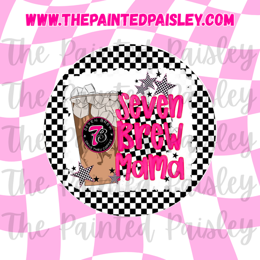 Round Cardstock - Seven Brew Mama Checkered