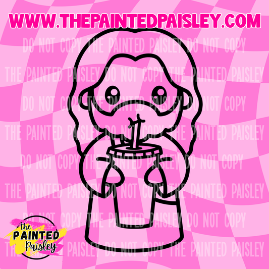 Jesus With Iced Coffee - PNG