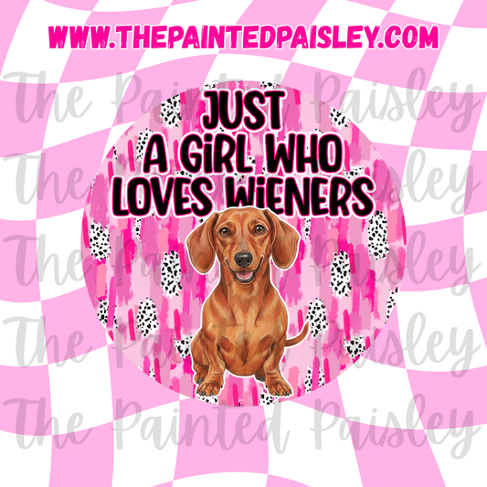 Round Cardstock - Just a girl who loves wieners 6