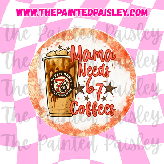 Round Cardstock - Mama Needs 6-7 Coffees