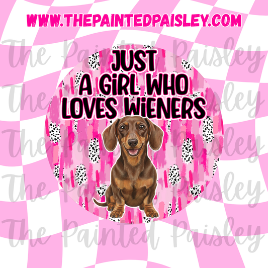 Round Cardstock - Just a girl who loves wieners 7
