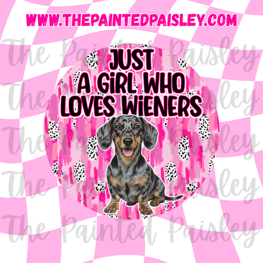 Round Cardstock - Just a girl who loves wieners 9