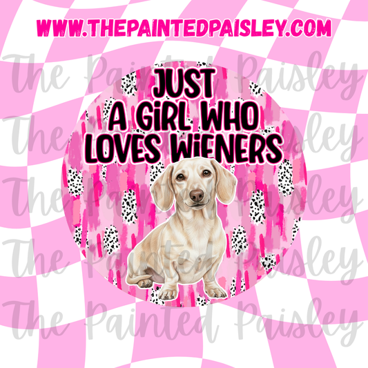 Round Cardstock - Just a girl who loves wieners 10