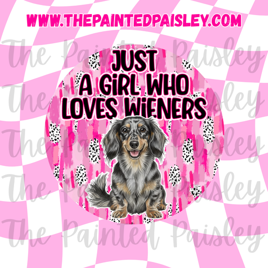 Round Cardstock - Just a girl who loves wieners 3