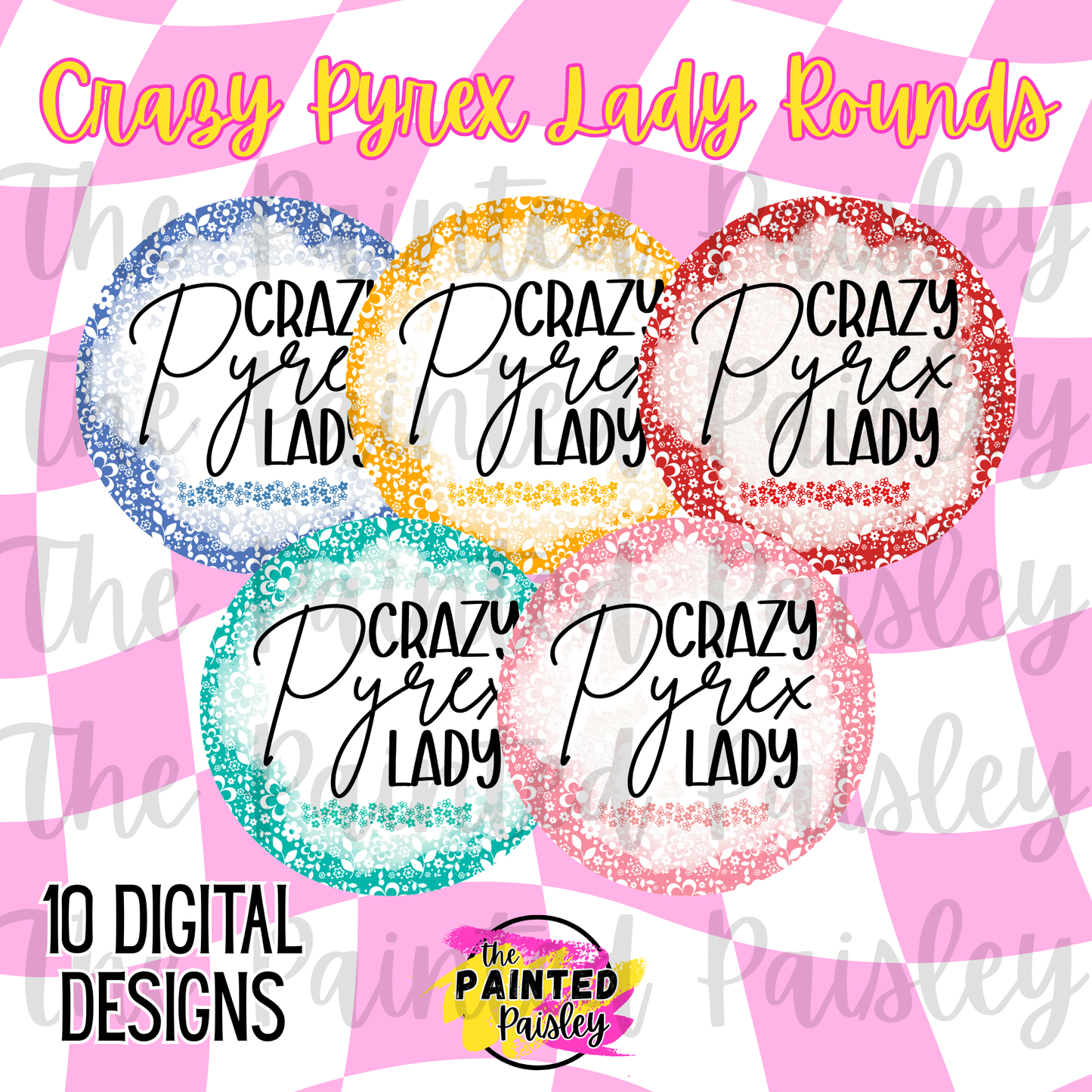 Digital Cardstock Drive - Crazy Pyrex Lady Rounds