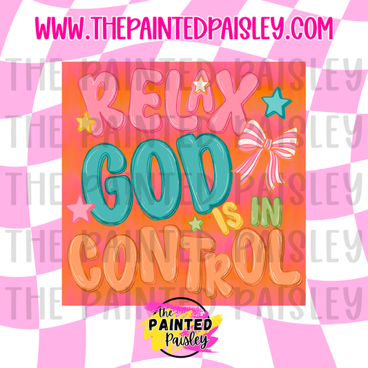Square Cardstock - Relax God Is In Control