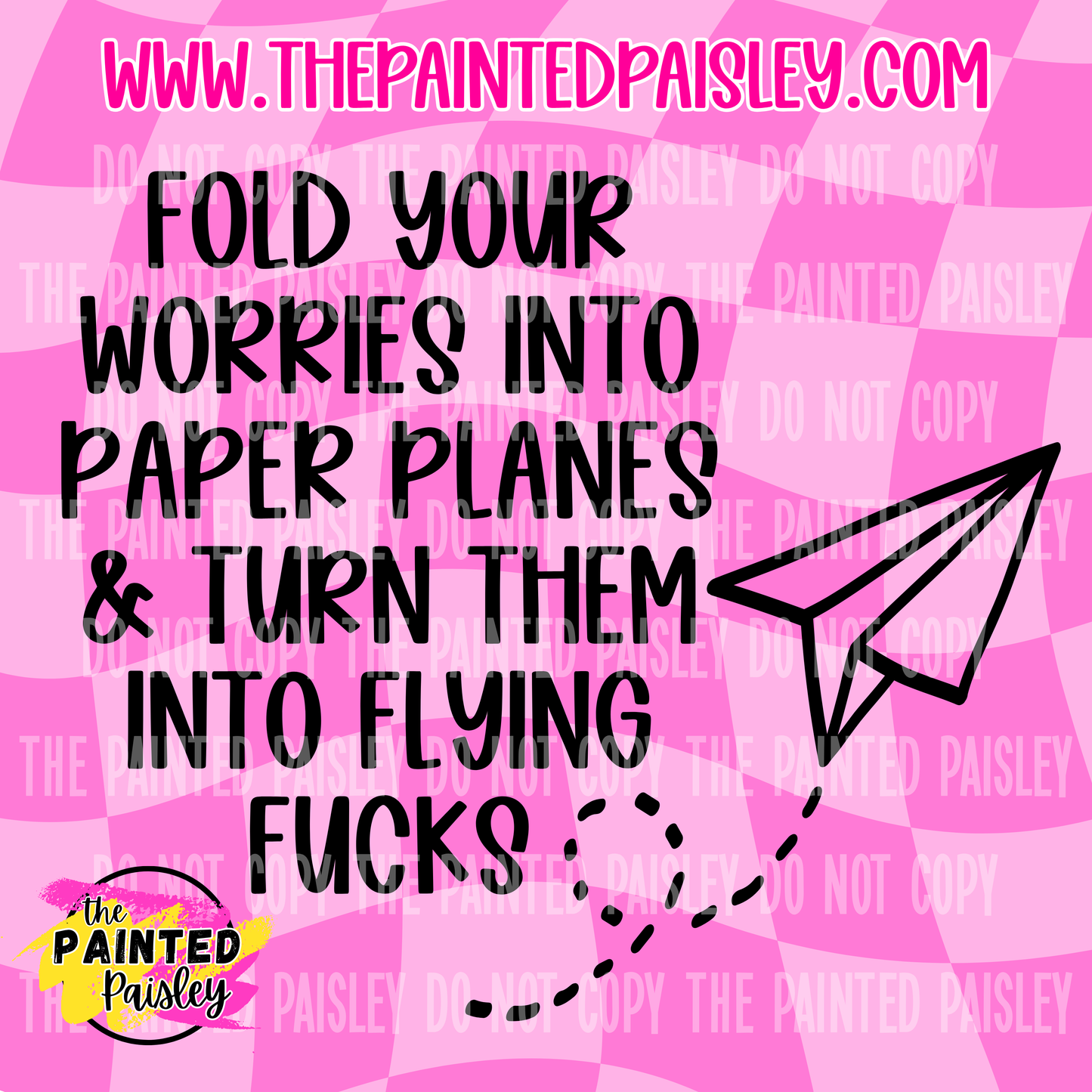 Fold Your Worries Into Paper Plane - PNG