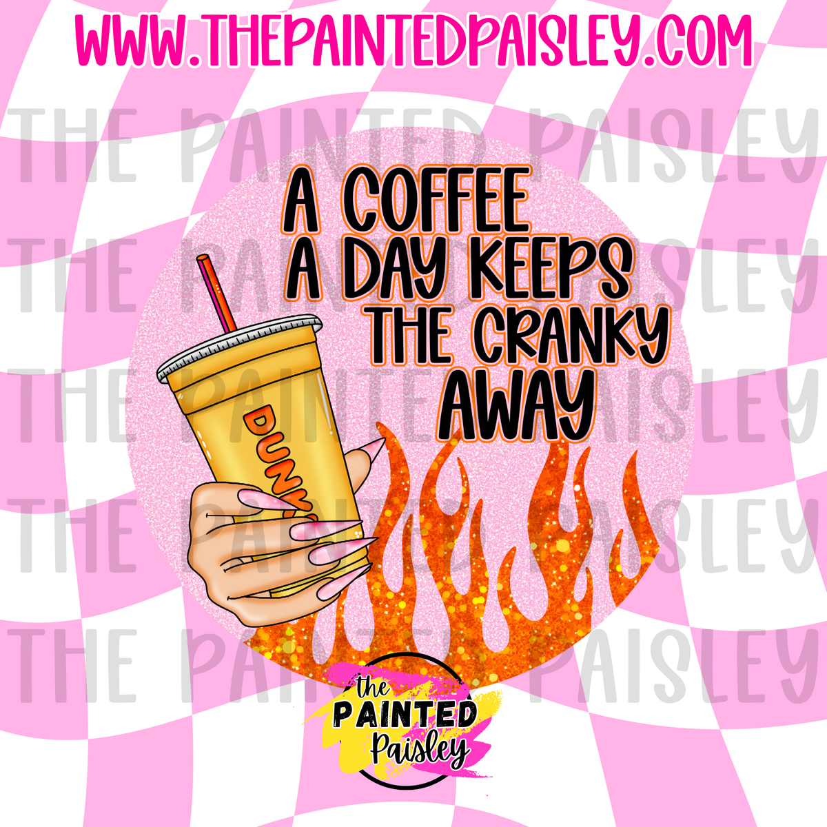 Round Cardstock - A Coffee A Day Keeps The Cranky Away 2
