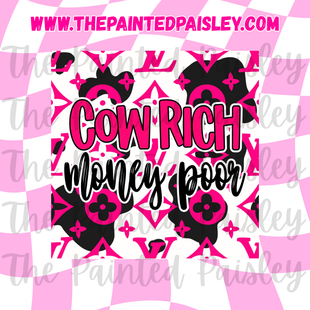 Square Cardstock - Cow rich money poor